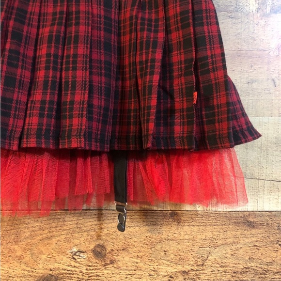 Tripp NYC Royal Bones plaid tuuled mini skirt - Picture 2 of 6